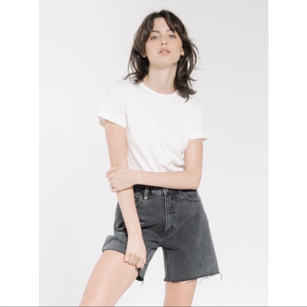 Thrills Thelma Short Faded Black Denim Cut Off Frayed Hem Shorts Size 22